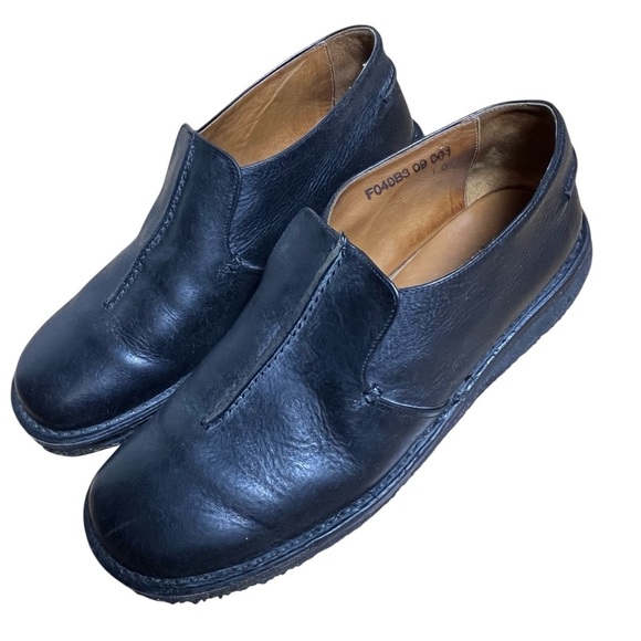 John Varvatos Black Leather Slip-On Shoes – Made in Italy – Crepe Sole - Size 10 main image 4